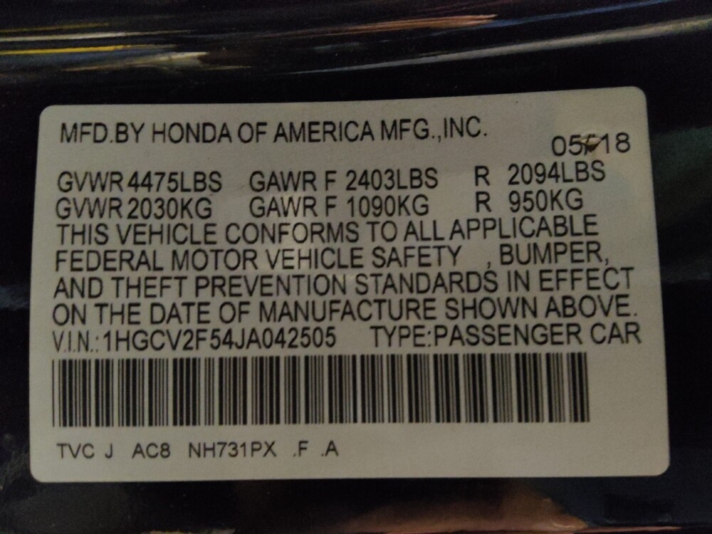 2018 Honda Accord in Tucson, AZ 85705 - 18121035 33