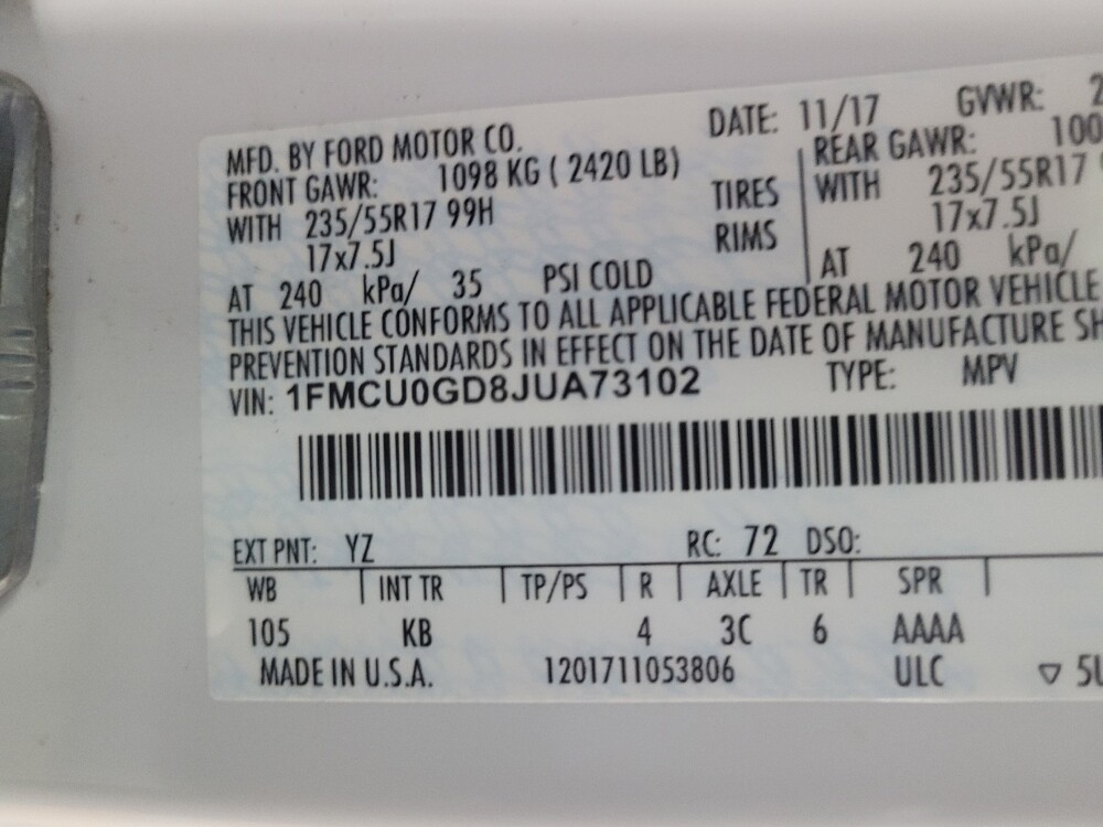 2018 Ford Escape in Stone Mountain, GA 30083 - 18121451 33