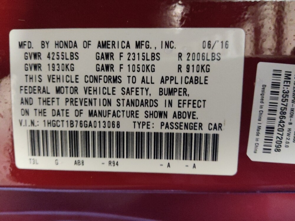 2016 Honda Accord in San Antonio, TX 78238 - 18121462 33