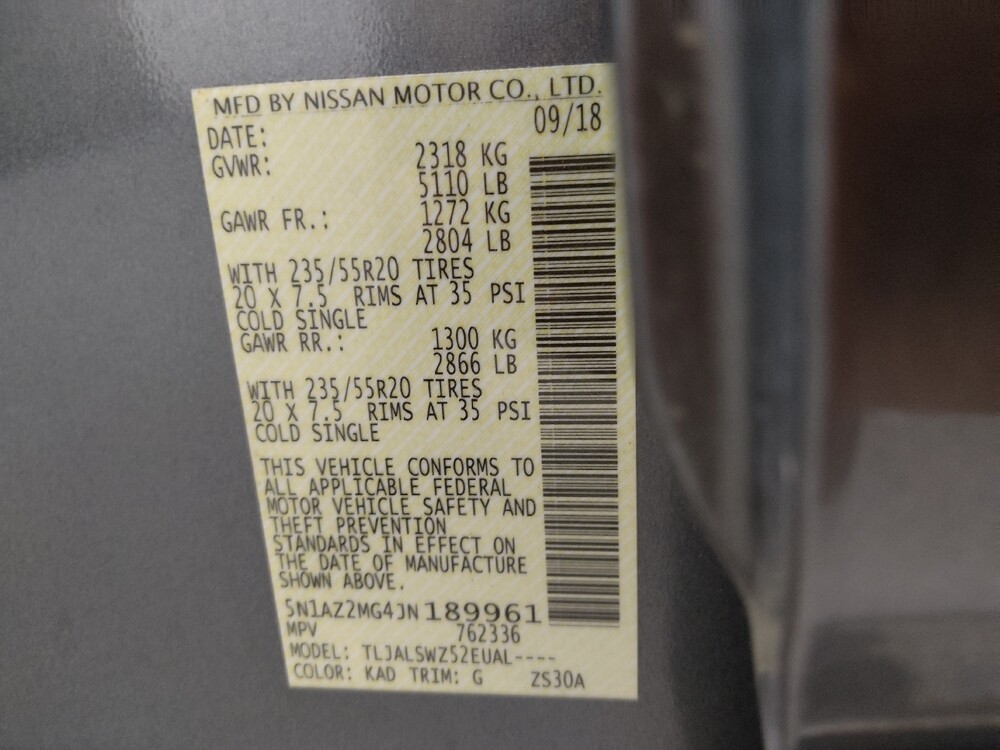 2018 Nissan Murano in Colorado Springs, CO 80909 - 18121475 33