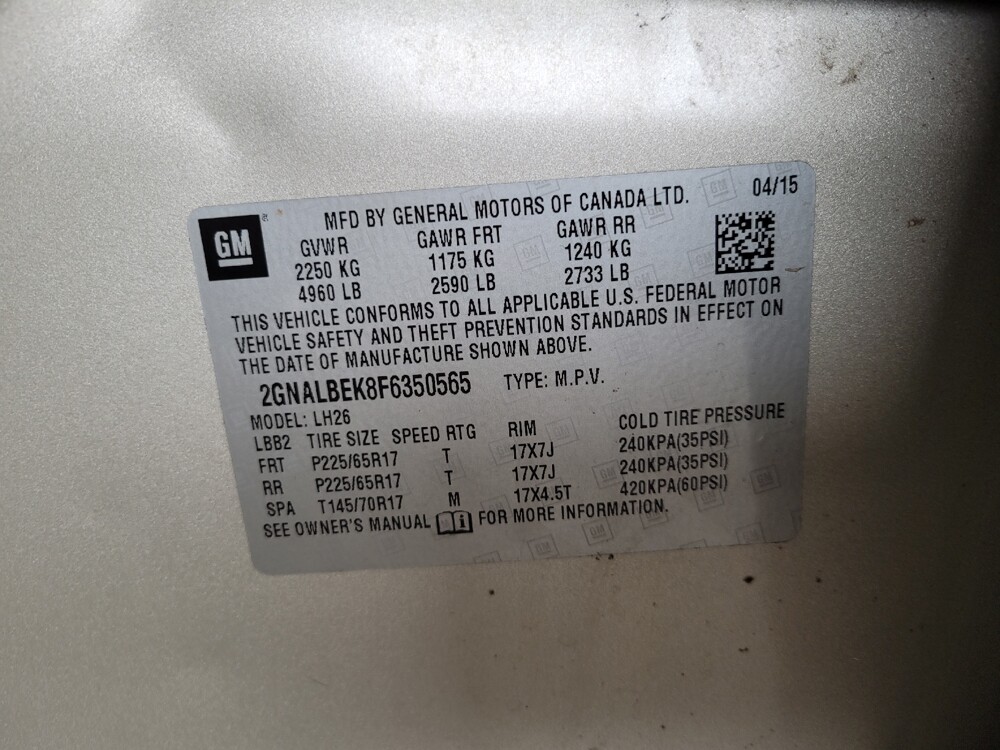 2015 Chevrolet Equinox in Toledo, OH 43617 - 18121679 33