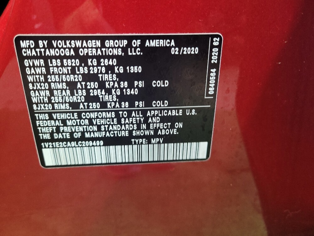 2020 Volkswagen Atlas in Fairfield, OH 45014 - 18121681 33