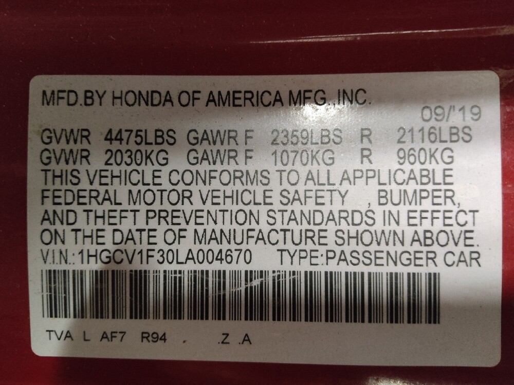 2020 Honda Accord in Macon, GA 31210 - 18121731 33