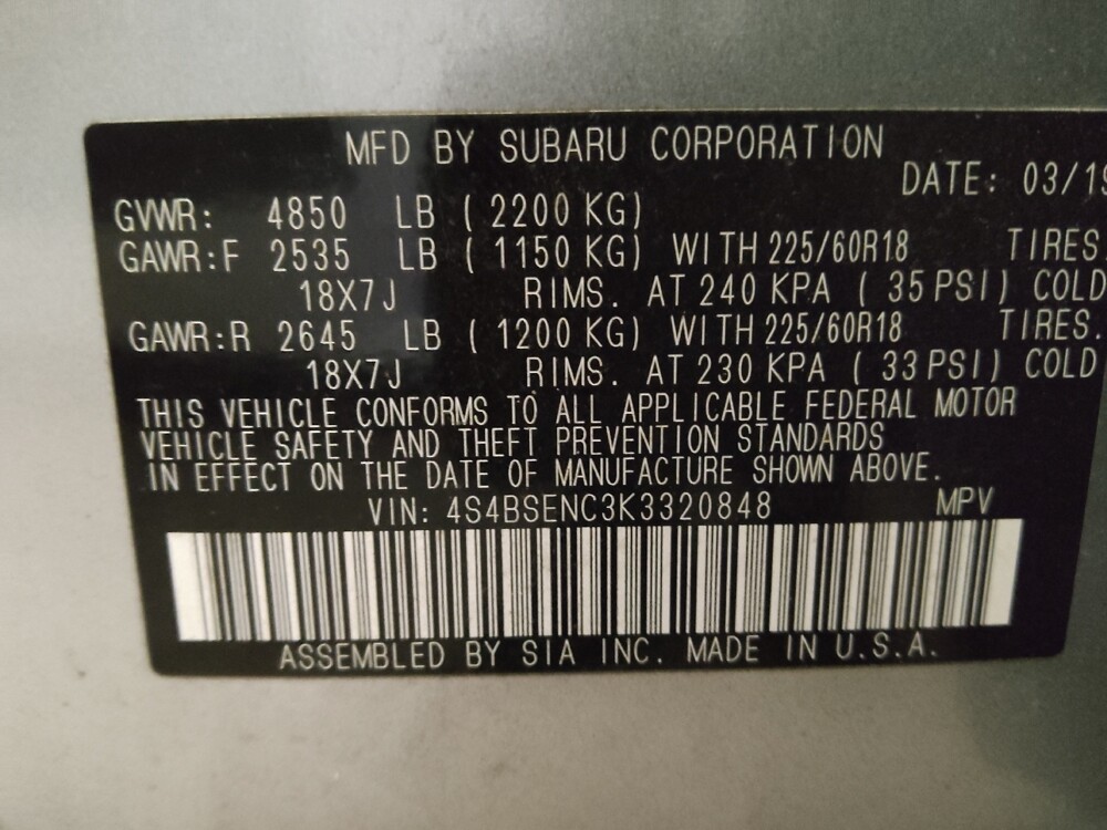 2019 Subaru Outback in Macon, GA 31210 - 18121732 33