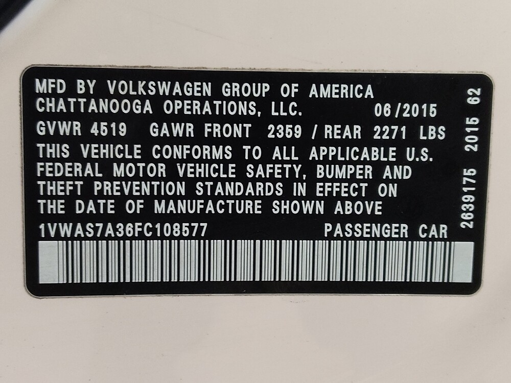 2015 Volkswagen Passat in Ocala, FL 34471 - 18121815 33