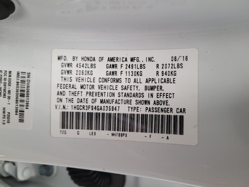 2016 Honda Accord in Downey, CA 90241 - 18121870 33