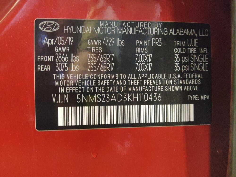 2019 Hyundai Santa Fe in Tampa, FL 33619 - 18121952 33