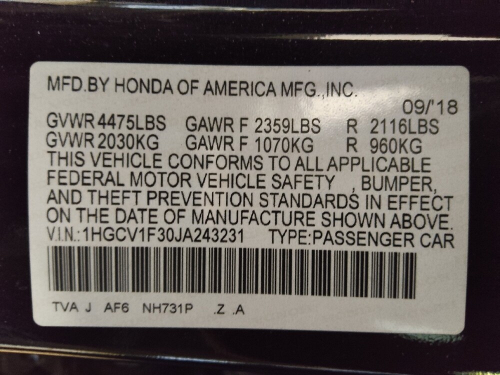 2018 Honda Accord in Savannah, GA 31419 - 18121992 33