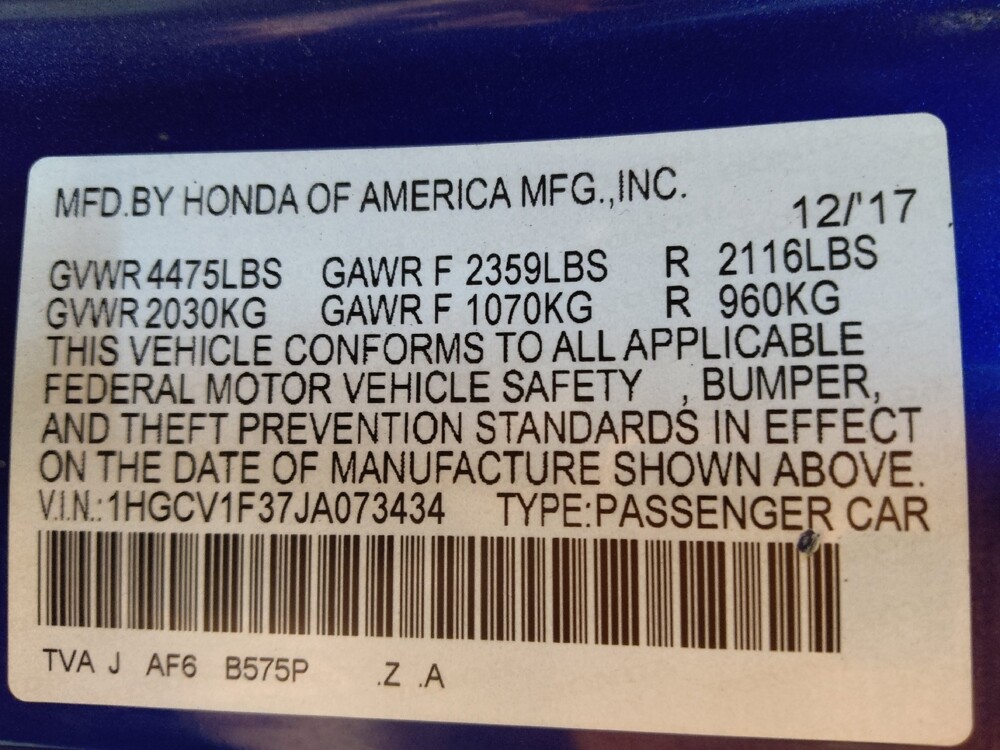 2018 Honda Accord in Greenville, NC 27834 - 18122012 33