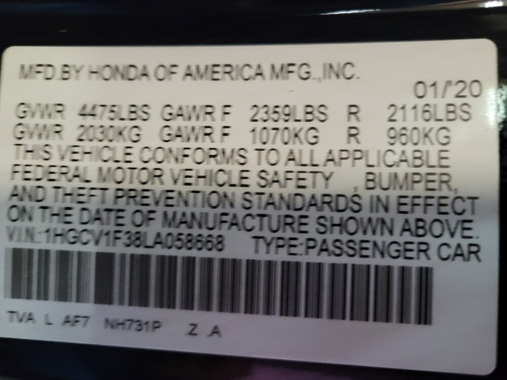 2020 Honda Accord in Charlotte, NC 28213 - 18122028 33