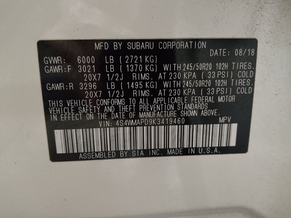 2019 Subaru Ascent in Savannah, GA 31419 - 18122198 33