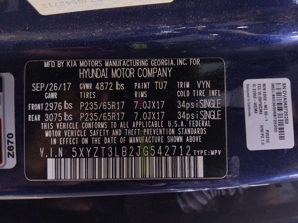 2018 Hyundai Santa Fe in Tallahassee, FL 32304 - 18122236 33