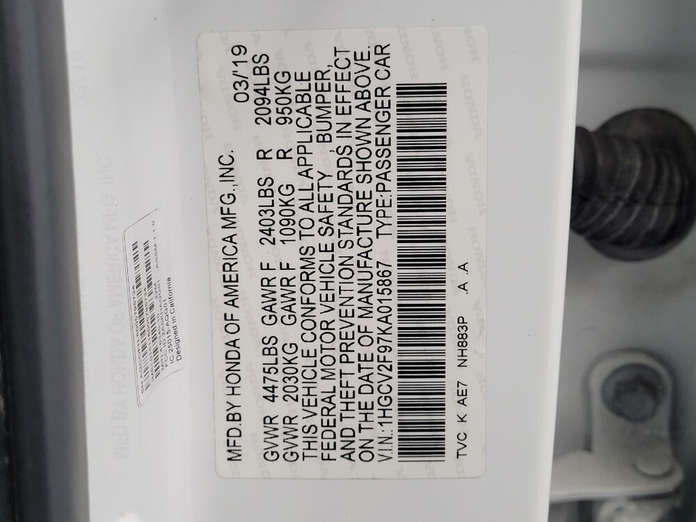 2019 Honda Accord in Houston, TX 77074 - 18122331 33