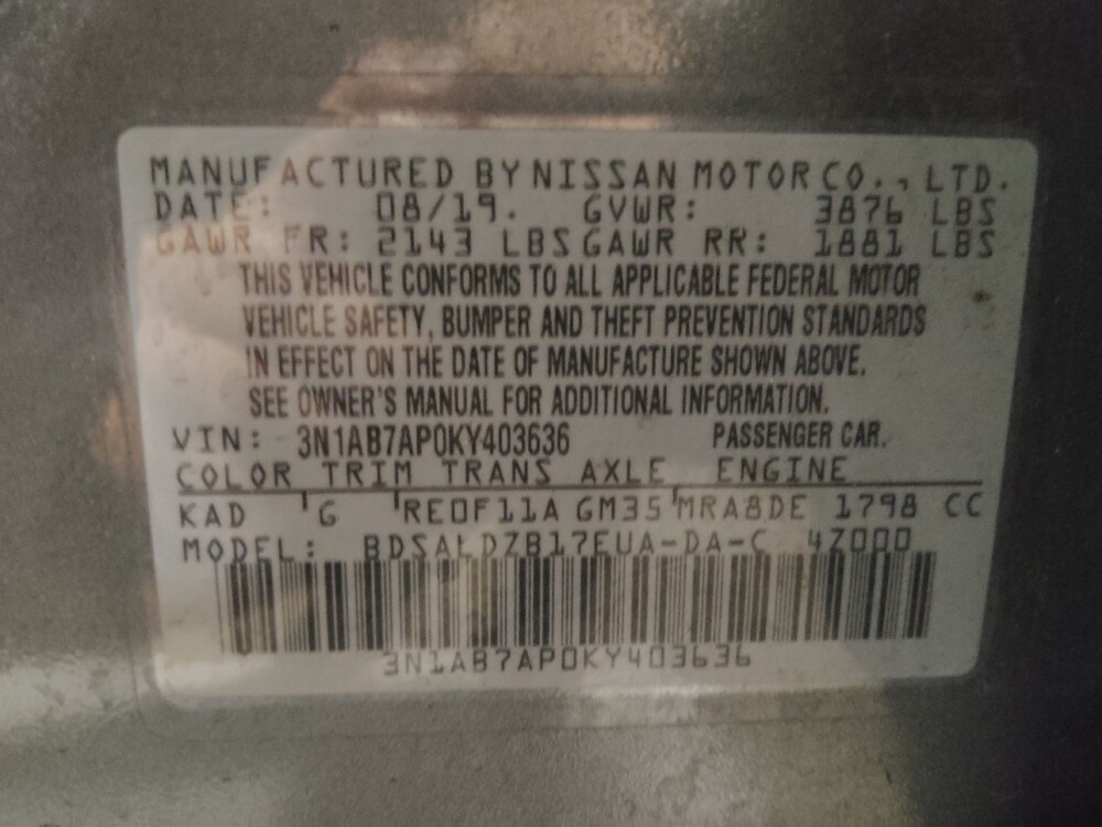 2019 Nissan Sentra in Jacksonville, FL 32210 - 18122525 33