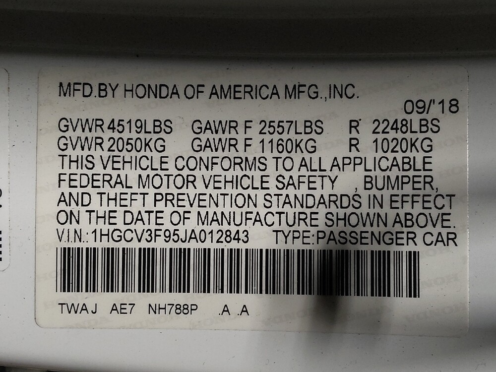 2018 Honda Accord in Sanford, FL 32773 - 18122532 33