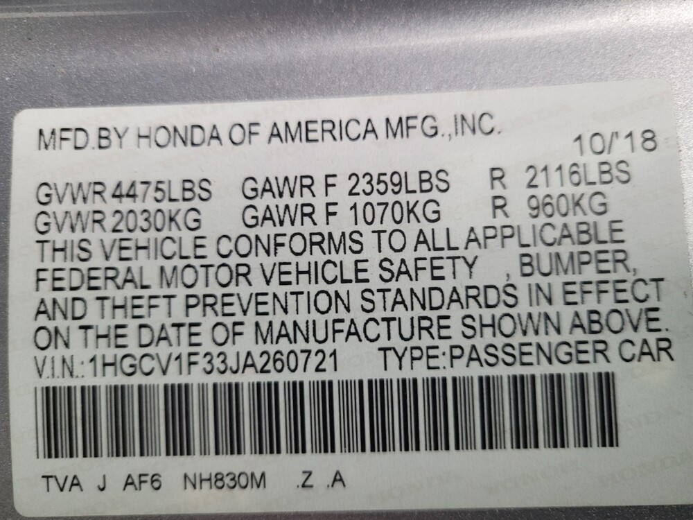 2018 Honda Accord in Madison, TN 37115 - 18122573 33