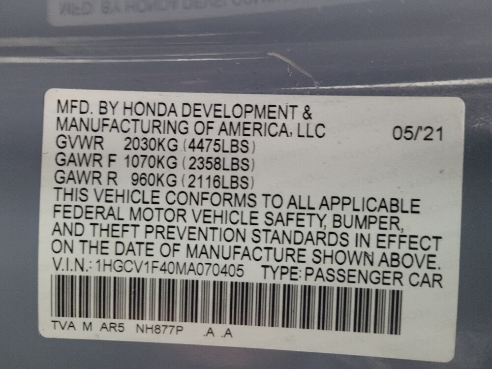 2021 Honda Accord in Memphis, TN 38128 - 18122574 33