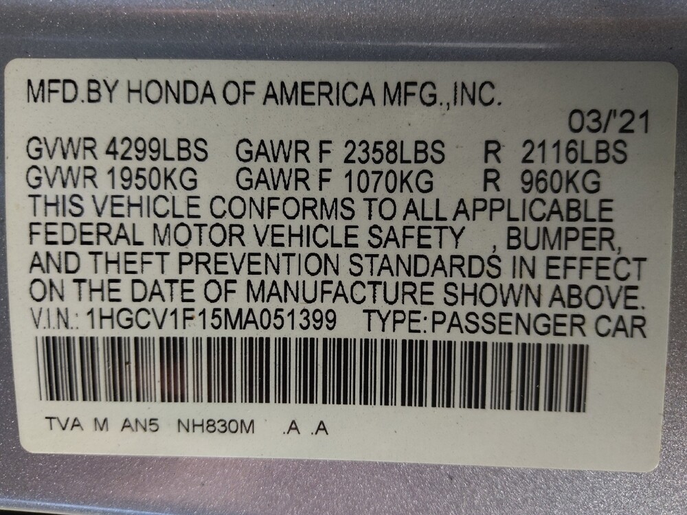 2021 Honda Accord in Houston, TX 77074 - 18122587 33