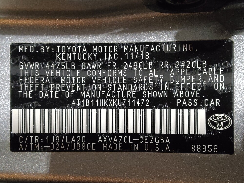 2019 Toyota Camry in Jacksonville, FL 32210 - 18122786 33