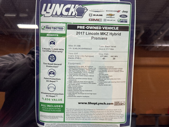 2017 Lincoln MKZ in Burlington, WI 53105 - 18122920 35
