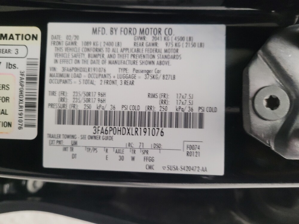 2020 Ford Fusion in Riverside, CA 92504 - 18122935 33