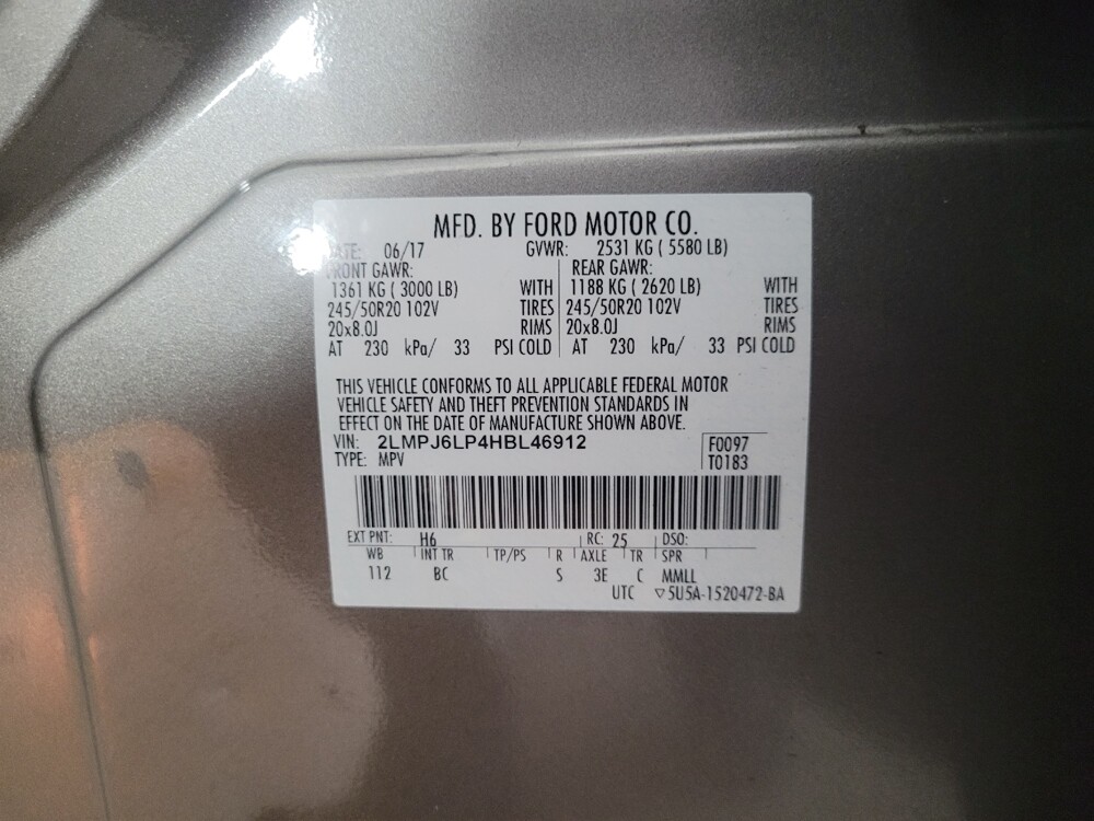 2017 Lincoln MKX in Union City, GA 30291 - 18122944 33