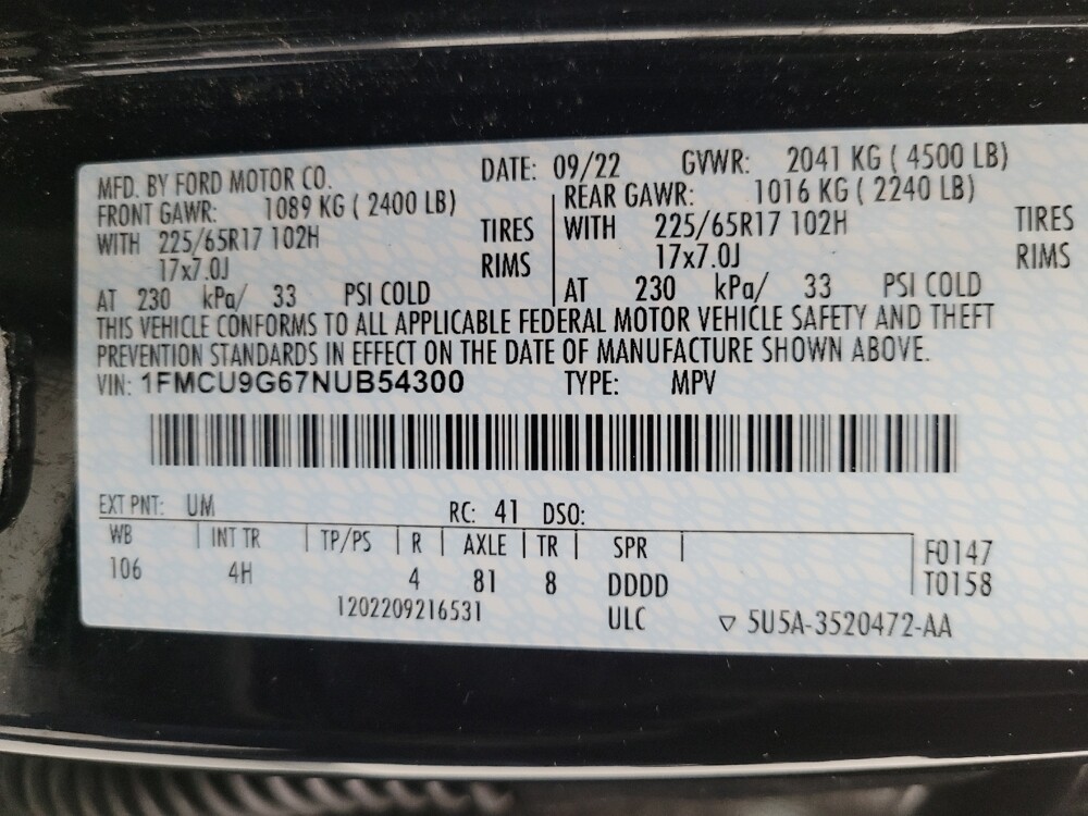 2022 Ford Escape in Las Vegas, NV 89102 - 18123019 33