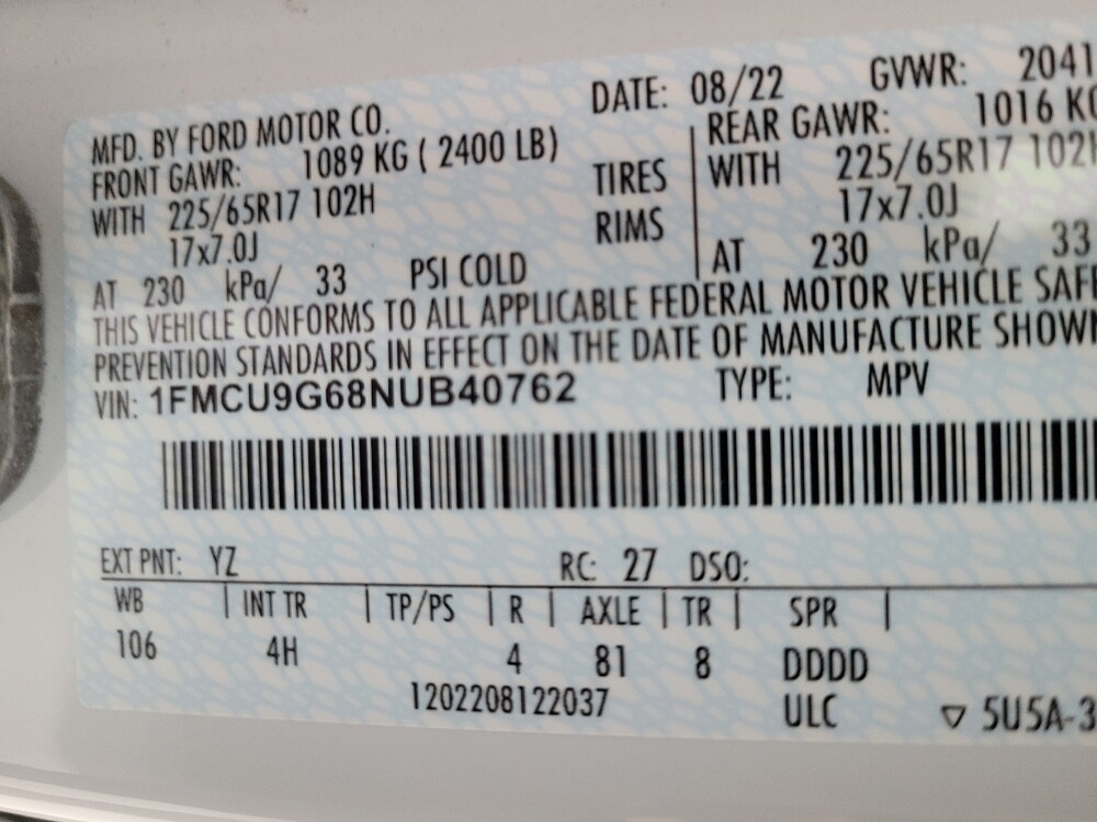 2022 Ford Escape in Las Vegas, NV 89104 - 18123020 33