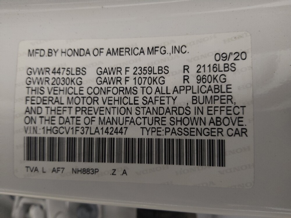 2020 Honda Accord in Lakewood, CO 80215 - 18123082 33