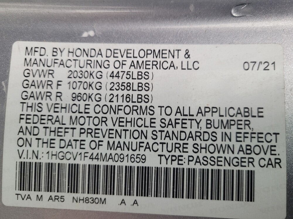 2021 Honda Accord in Madison, TN 37115 - 18123210 33