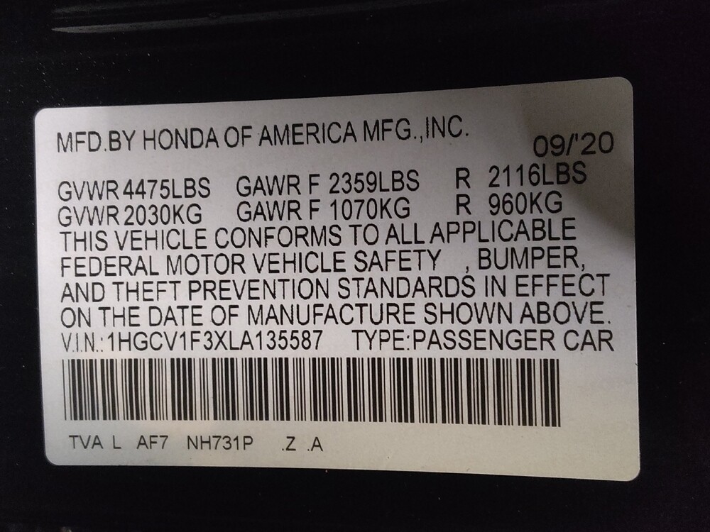 2020 Honda Accord in Jacksonville, FL 32210 - 18123224 33