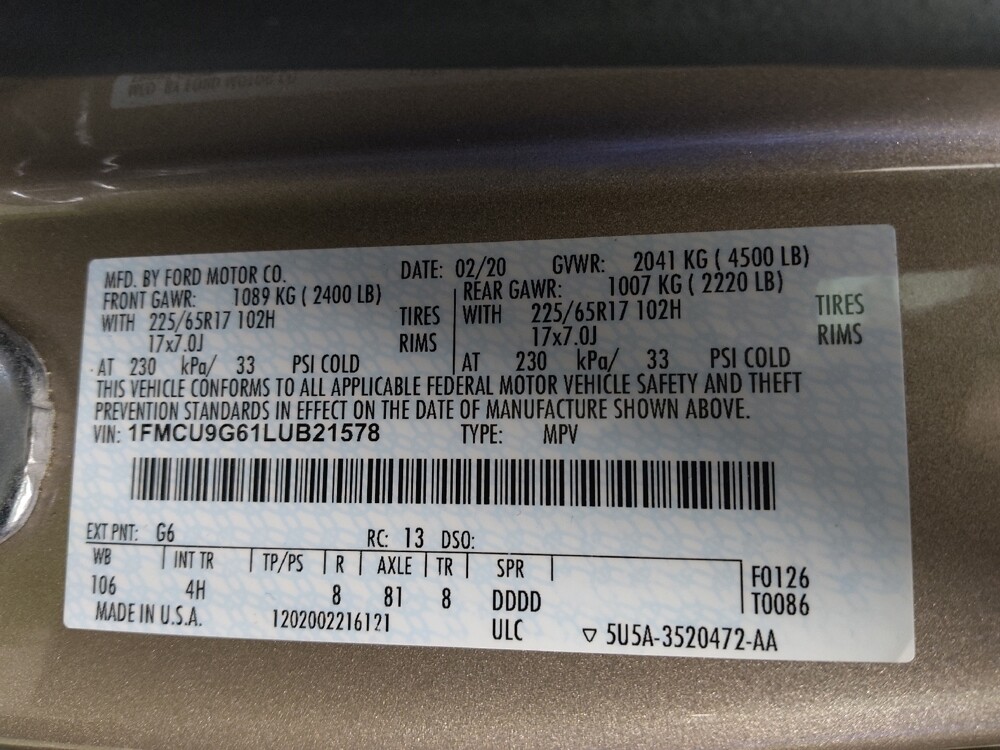 2020 Ford Escape in Chattanooga, TN 37421 - 18123626 33