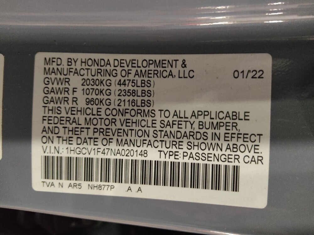 2022 Honda Accord in Fort Worth, TX 76116 - 18123651 33