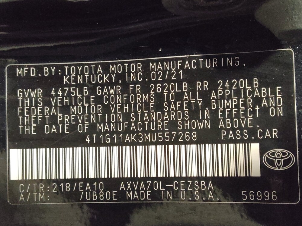 2021 Toyota Camry in Miami, FL 33157 - 18123921 33