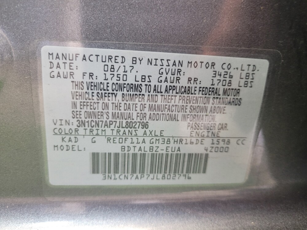 2018 Nissan Versa in Lexington, KY 40509 - 18124068 33