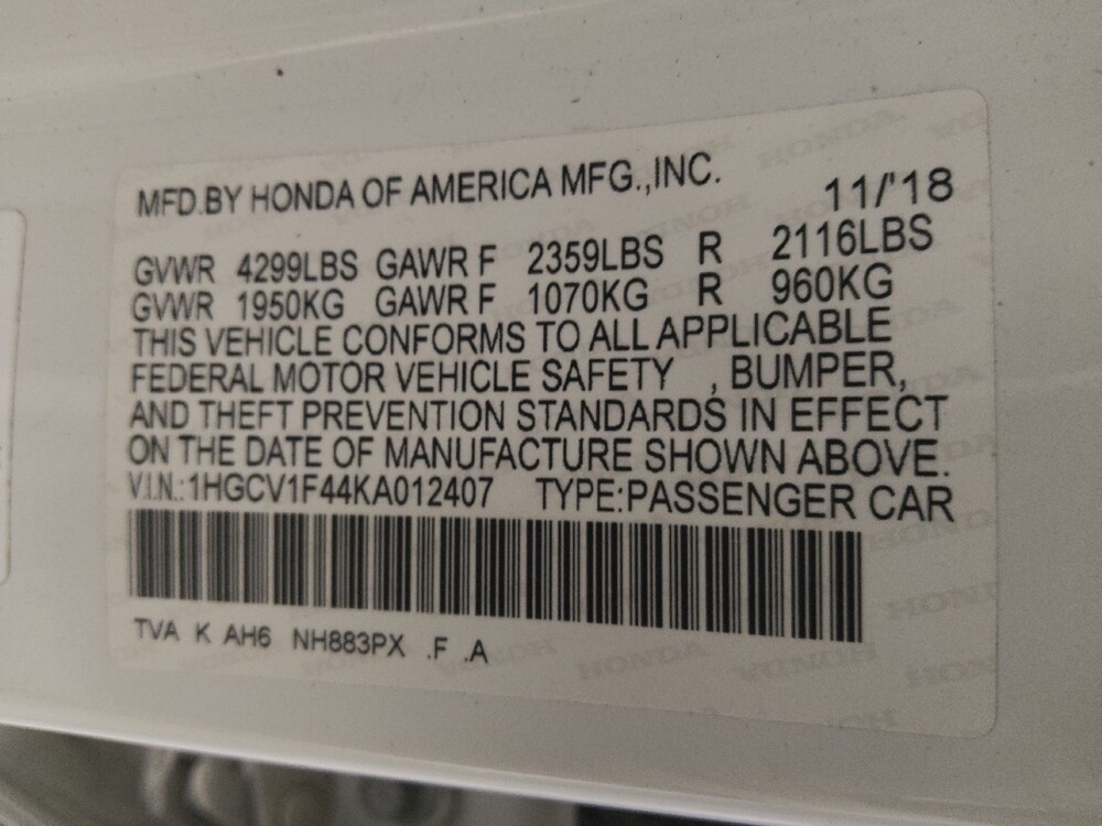 2019 Honda Accord in Stone Mountain, GA 30083 - 18124286 33