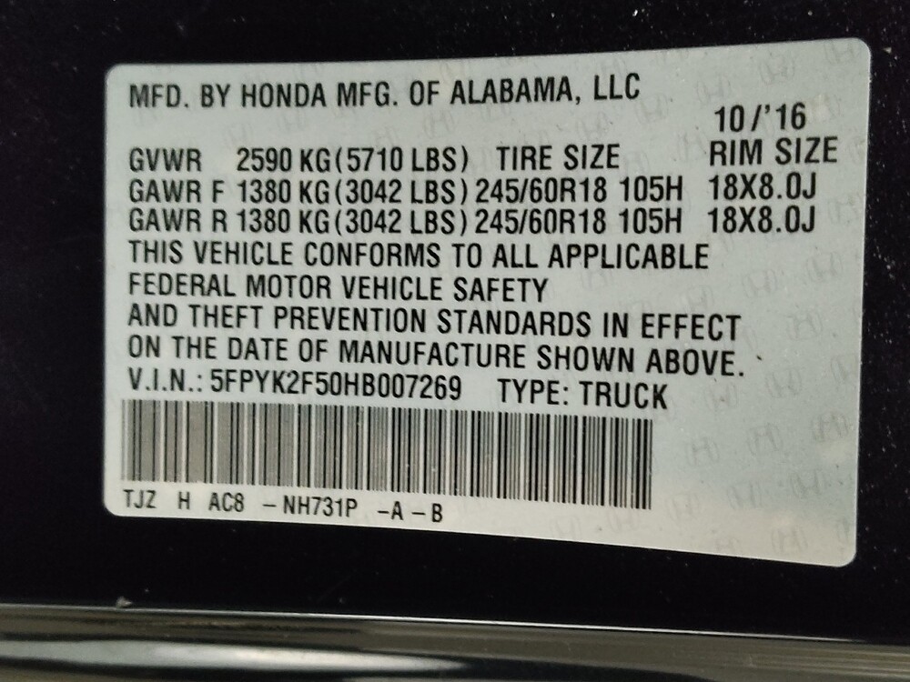 2017 Honda Ridgeline in Lubbock, TX 79424 - 18124332 33