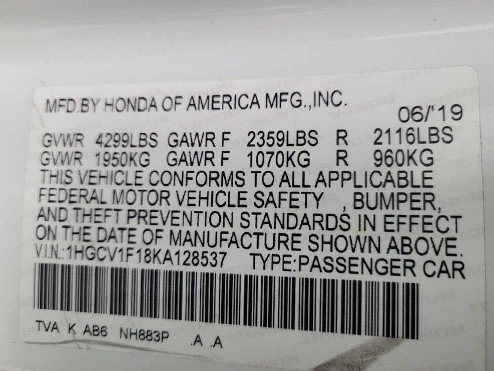 2019 Honda Accord in Memphis, TN 38115 - 18124475 33