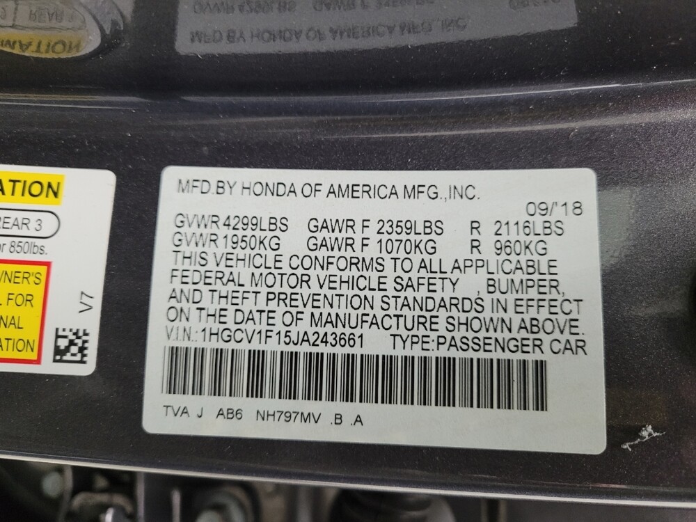 2018 Honda Accord in Taylor, MI 48180 - 18124567 33