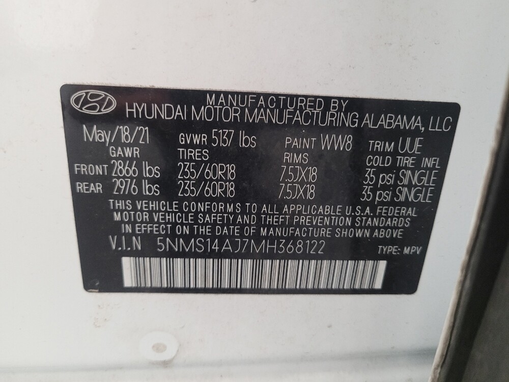 2021 Hyundai Santa Fe in Sacramento, CA 95821 - 18124666 33