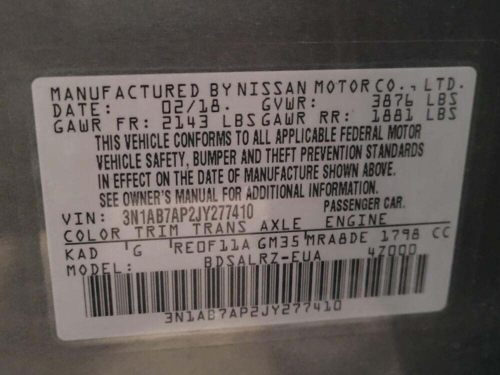 2018 Nissan Sentra in West Palm Beach, FL 33409 - 18124730 33