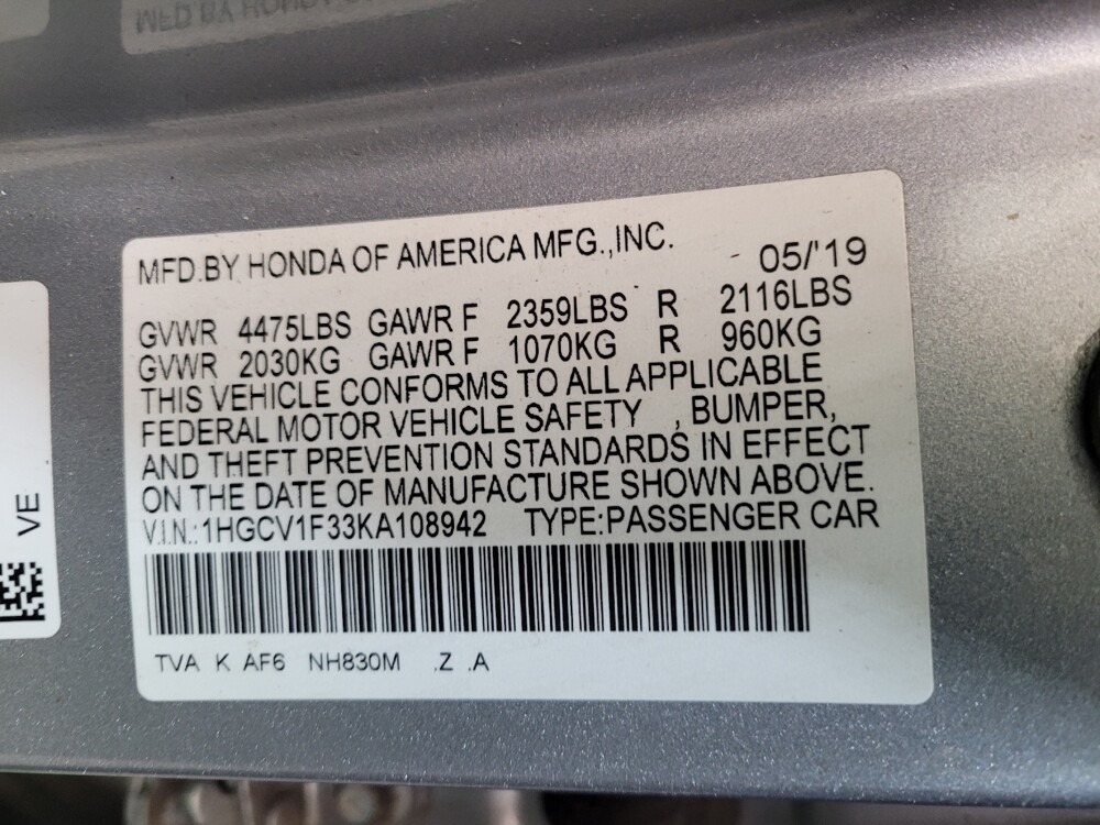 2019 Honda Accord in Louisville, KY 40258 - 18124801 33