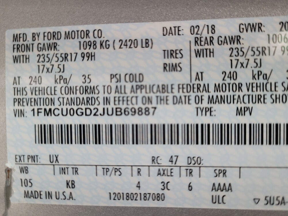 2018 Ford Escape in Las Vegas, NV 89102 - 18124905 33