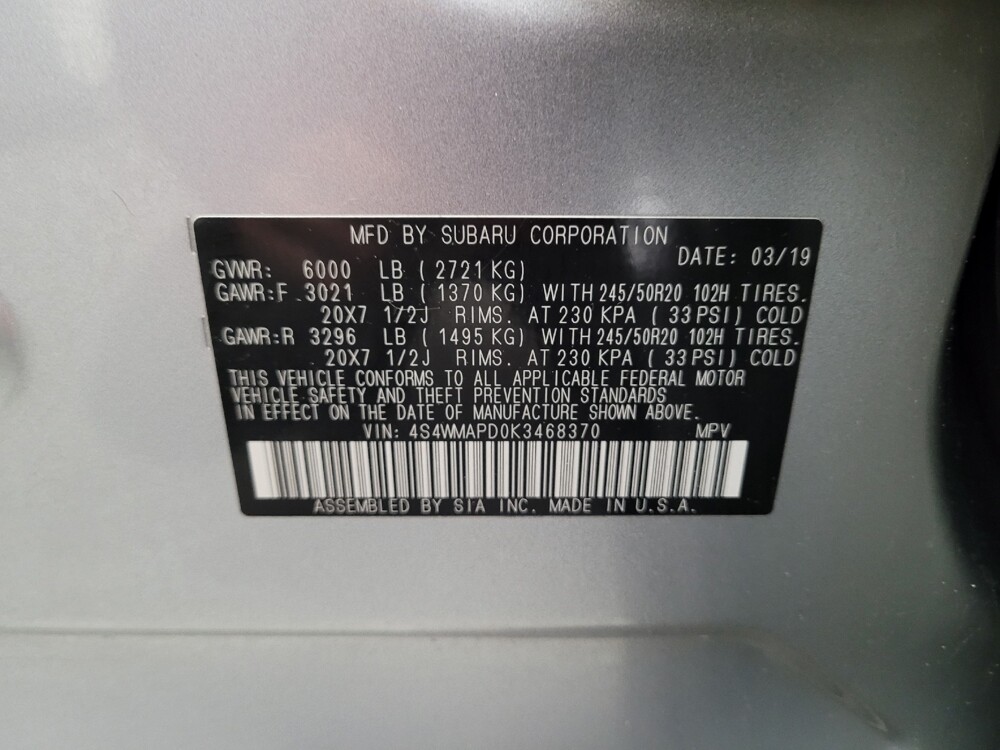 2019 Subaru Ascent in Riverside, CA 92504 - 18124975 33