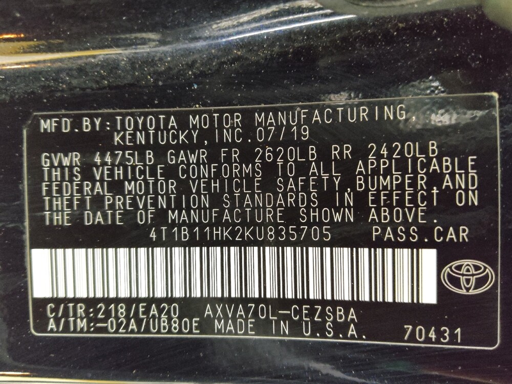 2019 Toyota Camry in Augusta, GA 30907 - 18125002 33