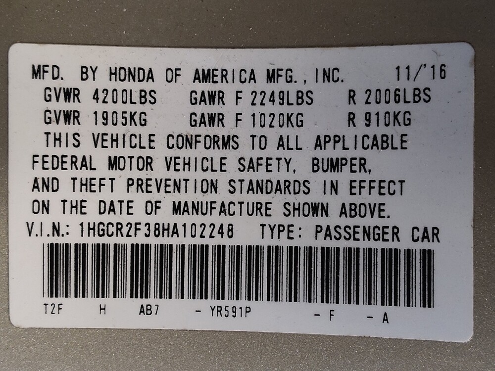 2017 Honda Accord in Savannah, GA 31419 - 18125185 33