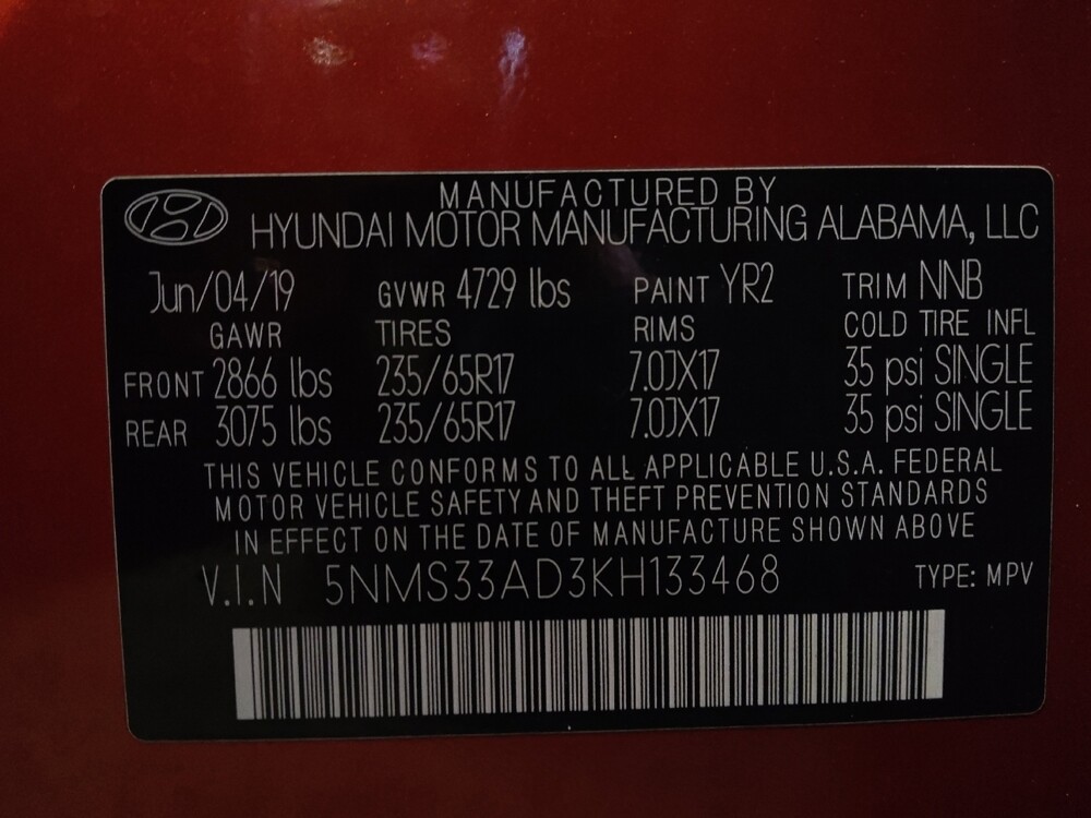 2019 Hyundai Santa Fe in Orlando, FL 32808 - 18125221 33