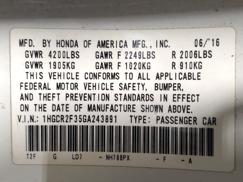 2016 Honda Accord in Savannah, GA 31419 - 18125722 33