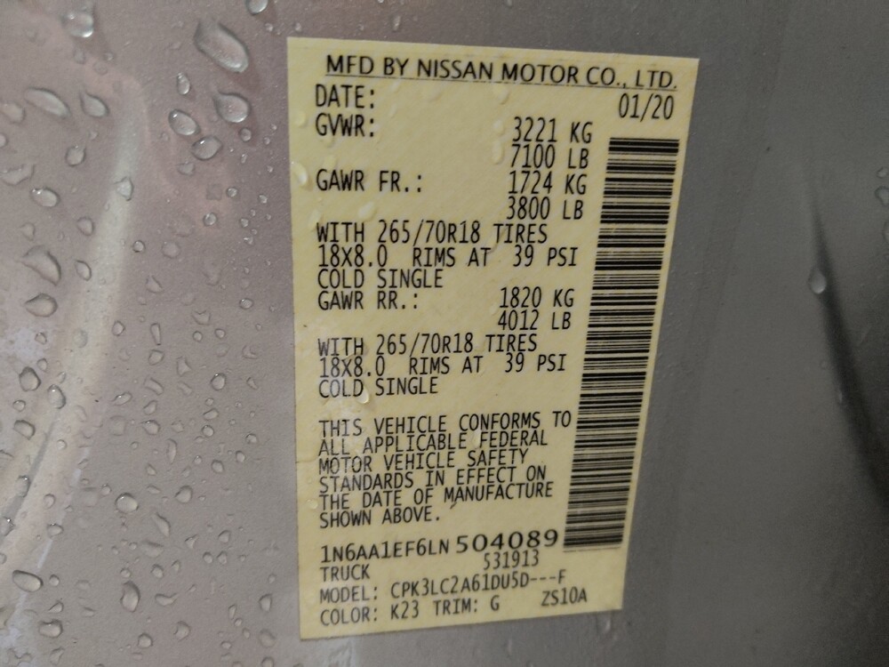 2020 Nissan Titan in Conway, SC 29526 - 18126116 33