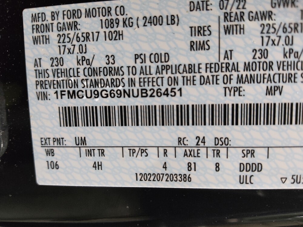 2022 Ford Escape in Athens, GA 30606 - 18126277 33